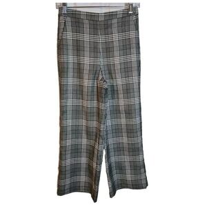 Lovers and Friends Black Whtite Gray Plaid Trouser‎ Crop Pants Wide Leg Size S